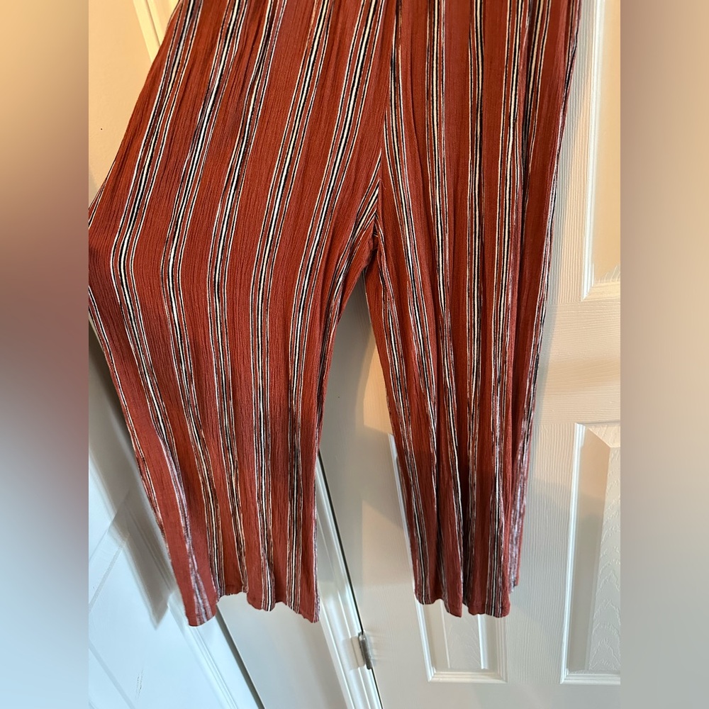 Striped Rust Jumpsuit - Picture 2 of 6